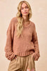 BiBi Chunky Knit Sweater with Flower Detail Sleeves by FitiqueFit