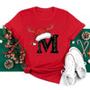 Red Loose T-Shirt Top With A Christmas Party Aesthetic by My Store