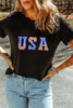 USA Round Neck Short Sleeve T-Shirt by Simply Love