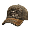 Embroidered Distressed Curved-Brim Baseball Cap | Retro Logo Style by FitiqueFit