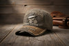 Embroidered Distressed Curved-Brim Baseball Cap | Retro Logo Style by FitiqueFit