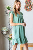 Full Size Short Sleeve V Neck Ruffled Hem Dress For Summer – Feminine Ruffled Hem Dress, Chic V Neck Dress, Stylish Short Sleeve Dress, Elegant Ruffled Dress, Flattering Ruffled Hem Dress, Comfortable V Neck Dress, Versatile Short Sleeve Dress by Stevvex