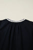 Black Leopard Trim Notched Neck Short Puff Sleeve Shift Mini Dress by Wild and Free Boutique