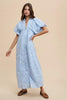 Floral Smock Detail Puff Sleeve Summer Dress – Feminine Floral Smocked Puff Sleeve Dress with Delicate Details for Casual and Special Occasions by Stevvex
