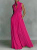 Women's French-Style High-Waist Midi Dress with Ribbon Tie by FitiqueFit