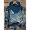 Women’s Printed Hooded Long Sleeve Pullover Sweatshirt by FitiqueFit