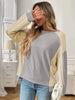 Color Block Waffle Knit Long Sleeve T-Shirt by Simply Love