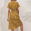 V-Neck Floral Print A-Line Satin Maxi Dress | 8 Colors by FitiqueFit