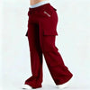 Women's Loose-Fit Casual Pants with Pockets – Solid Color Two-Tone Label by FitiqueFit