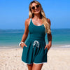 Women's Minimalist Sports One-Piece Swimsuit – Solid Color Sleeveless by FitiqueFit