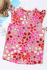 Embroidered Detail Floral Ruffle Cap Sleeve Blouse