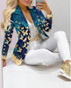 Women's Printed Coat & Trousers Two-Piece Set – 19 Prints, Casual Fashion Suit by FitiqueFit