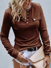 Knitted Buttoned Long Sleeve Pullover — Autumn & Winter Knitwear by FitiqueFit