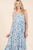 New Flower Print Tiered Sleeveless Empire Maxi Dress – Elegant, Playful and Feminine Floral Maxi Dress with Whimsical Layers by Stevvex