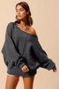 SO ME Loose Fit Exposed Seam Slouchy Boucle Sweater by FitiqueFit