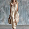 Women's Sleeveless Button-Down Tank Jumpsuit by FitiqueFit