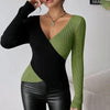 Women's Elegant V-Neck Cross Front Sweater by FitiqueFit