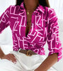Women’s Stripe Print Long-Sleeve Blouse by FitiqueFit