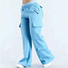 Women's Loose-Fit Casual Pants with Pockets – Solid Color Two-Tone Label by FitiqueFit