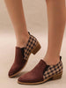 Women's Retro Color-Block Slip-On Heels – Round Toe Mid Heel Dress Shoes by FitiqueFit