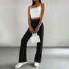 Solid Rib-Knit Pull-On Jogger Pants for Women by FitiqueFit