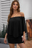 Off-Shoulder Three-Quarter Sleeve Mini Dress