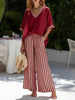 Women's Striped Tunic Top & Casual Trousers Two-Piece Set by FitiqueFit