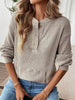 Ribbed Button Detail Long Sleeve T-Shirt by Simply Love