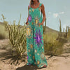 Women’s Square-Neck Floral Sleeveless Jumpsuit by FitiqueFit