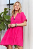 Tiered Notched Short Sleeve Dress For Summer – Versatile, Chic, Comfortable, Stylish, Must-Have for Every Occasion by Stevvex