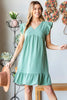 Full Size Short Sleeve V Neck Ruffled Hem Dress For Summer – Feminine Ruffled Hem Dress, Chic V Neck Dress, Stylish Short Sleeve Dress, Elegant Ruffled Dress, Flattering Ruffled Hem Dress, Comfortable V Neck Dress, Versatile Short Sleeve Dress by Stevvex