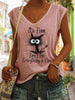 Women's V-Neck Printed Short Sleeve Loose Top – 14 Colors S–4XL by FitiqueFit
