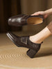 Women's British Style Square Toe Chunky Heel Pumps – Deep Vamp Studded by FitiqueFit