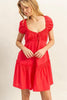 New Summer Ruched Frill Tiered Short Sleeve Mini Dress For Women – Playful, Sexy and Flirty Ruffled Mini Dress with Textured Ruched Detail by Stevvex
