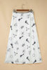 White Western Print Satin Long Skirt by Wild and Free Boutique