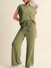 Ribbed Exposed Seam Top and Pants Set