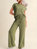 Ribbed Exposed Seam Top and Pants Set