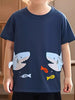Children's Shark Graphic Crew Neck Short Sleeve T-Shirt by Simply Love