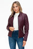 Women Warm Sleek Dual-Zipper Layered Jacket with Cozy Fuzzy Hood Urban Chic & Comfortable Jacket by Stevvex