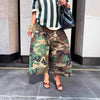 Women's Wide-Leg Cargo-Style Pants with Zipper & Button Detail by FitiqueFit