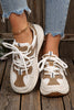 White Rhinestone PU Leather Platform Casual Sneakers by Wild and Free Boutique