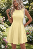 Off-the-Shoulder Sleeveless Fitted Waist Short Dress – A-Line Ruffle Hem by FitiqueFit