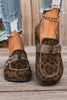 Coffee Faux Suede PU Leather Patchwork Retro Buckle Slip On Shoes by Wild and Free Boutique