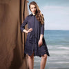 Summer New Mid-length Large Size Retro Thin Embroidery Hollow Women's Long-sleeved Windbreaker