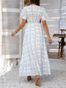 Elegant Printed V-Neck Short Sleeve Maxi Dress Beautiful Casual Women Long Dress by Stevvex