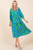 New Summer Tiered Printed Collared Neck Midi Dress – Chic and Sophisticated Midi Dress with Layered Design and Polished Collared Neckline by Stevvex