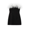 Off-neck Elastic Hot Girl Feather Decoration Dress