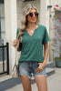 Florira Notched Short Sleeve T-Shirt by Simply Love