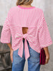 Striped Back Bow Tie T-Shirt by Simply Love