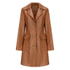 Women’s Long Leather Trench Coat – Fashion Outerwear by FitiqueFit